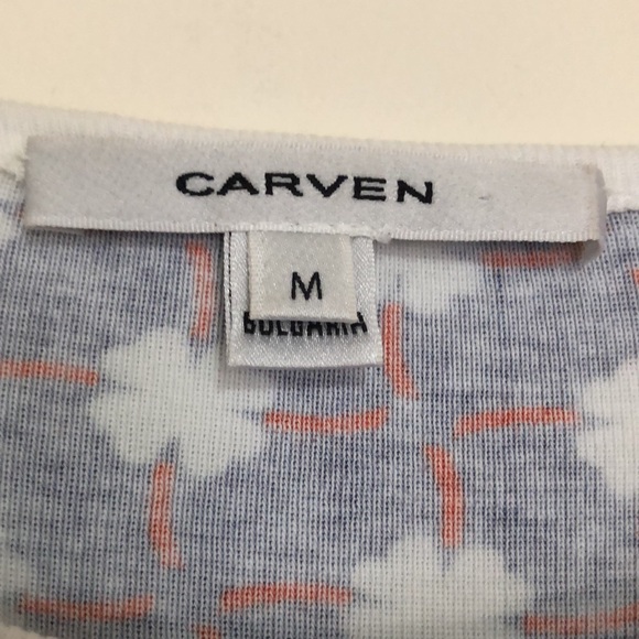 Carven Floral Print T-Shirt Mini Babydoll Dress Medium - Picture 7 of 10
